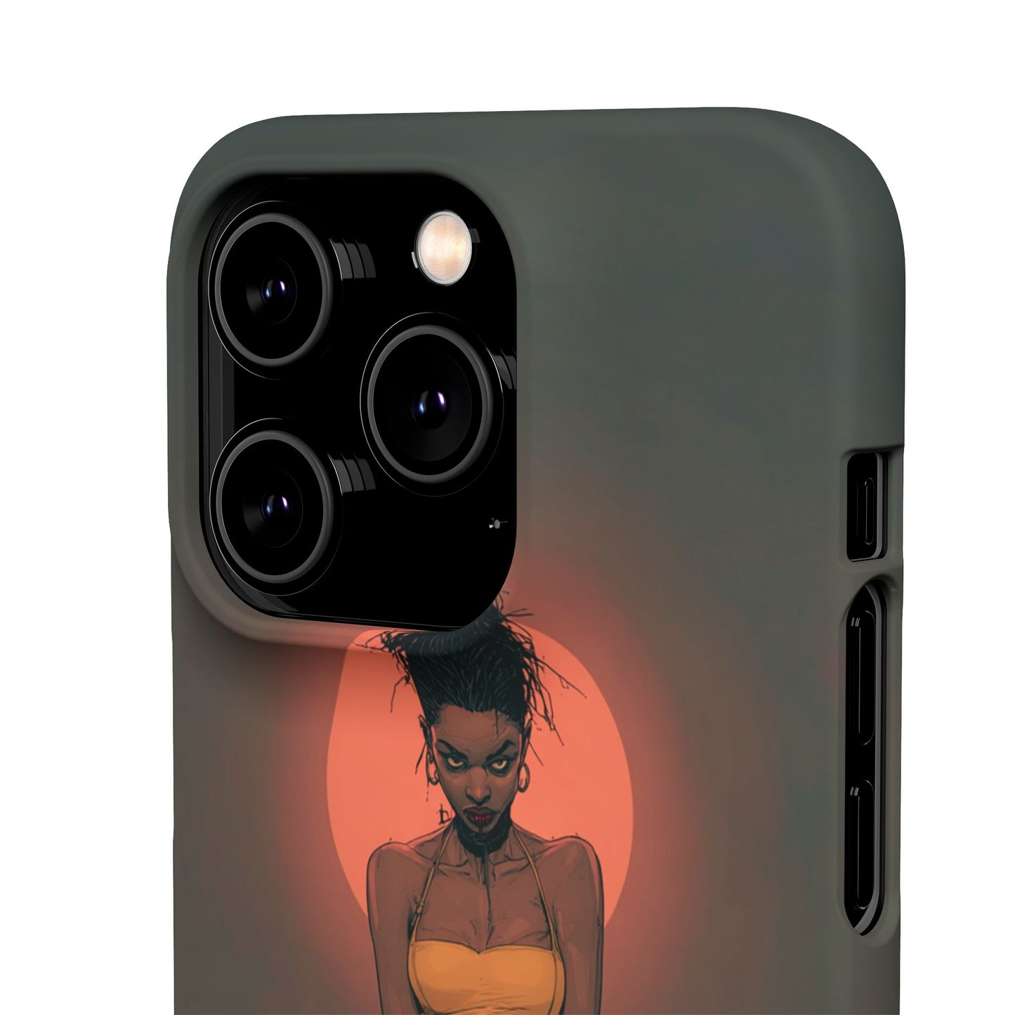 Creepy Vampire Girl Snap Case, Halloween Style iPhone Samsung Cover, Spooky Gothic Phone Accessories, Scary Horror Character Device