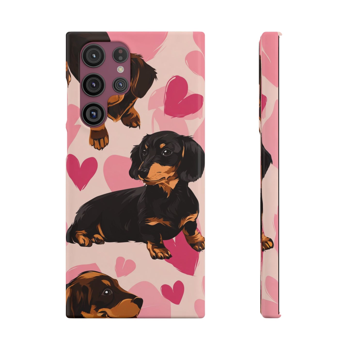 Pink Dachshund Love Phone Case for Iphone and Samsung Customistion and Free Shipping Avvialable