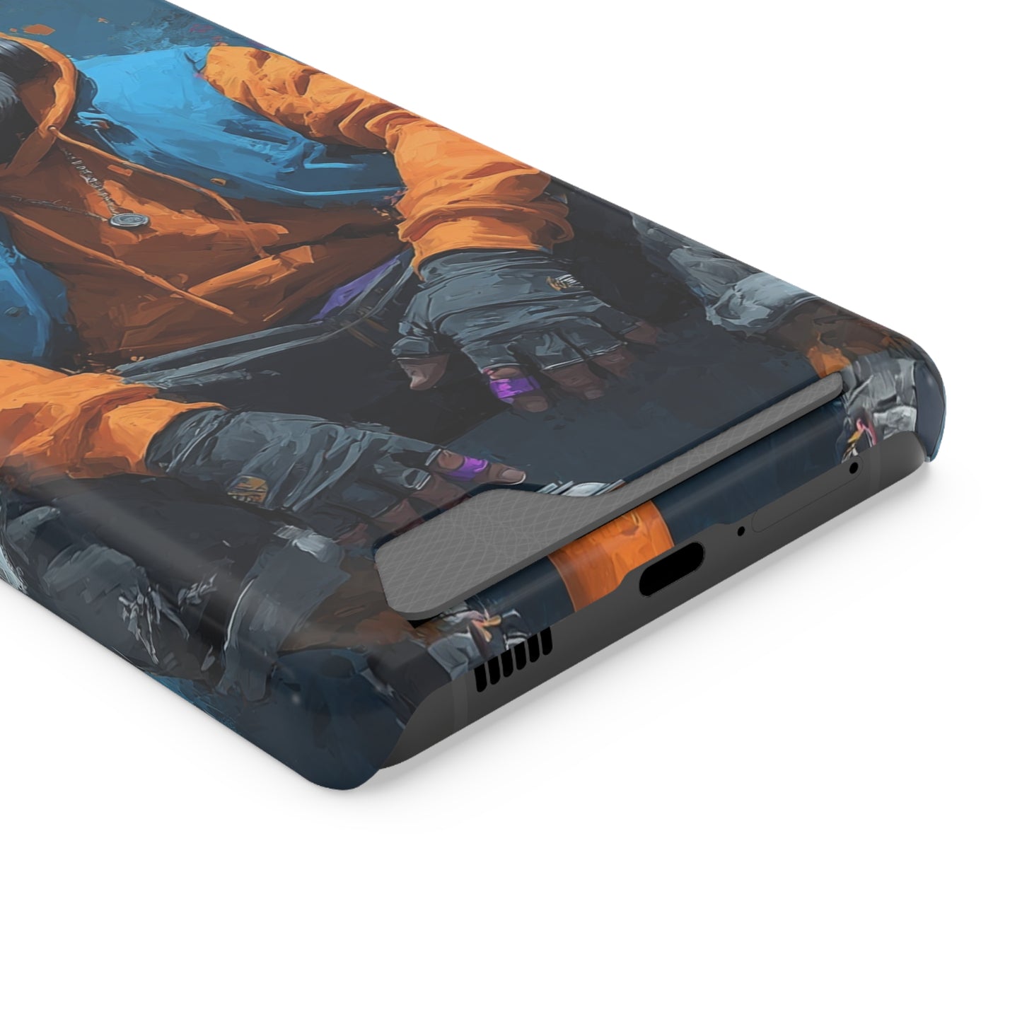 Trendy Phone Case with Card Holder, Stylish Smartphone Protector, Unique Gift for Teens, Graphic Phone Cover, Cool Accessories