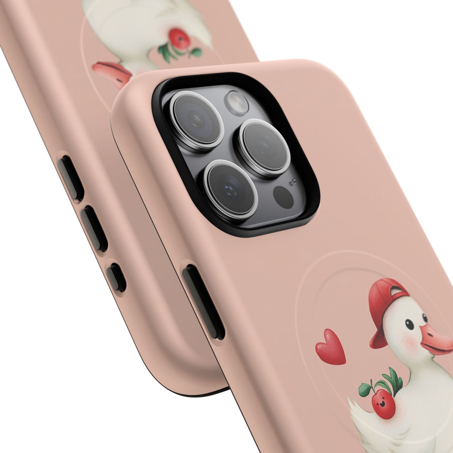 Duck Skateboard Magnetic Phone Case — Cute Pink Protective iPhone Cover
