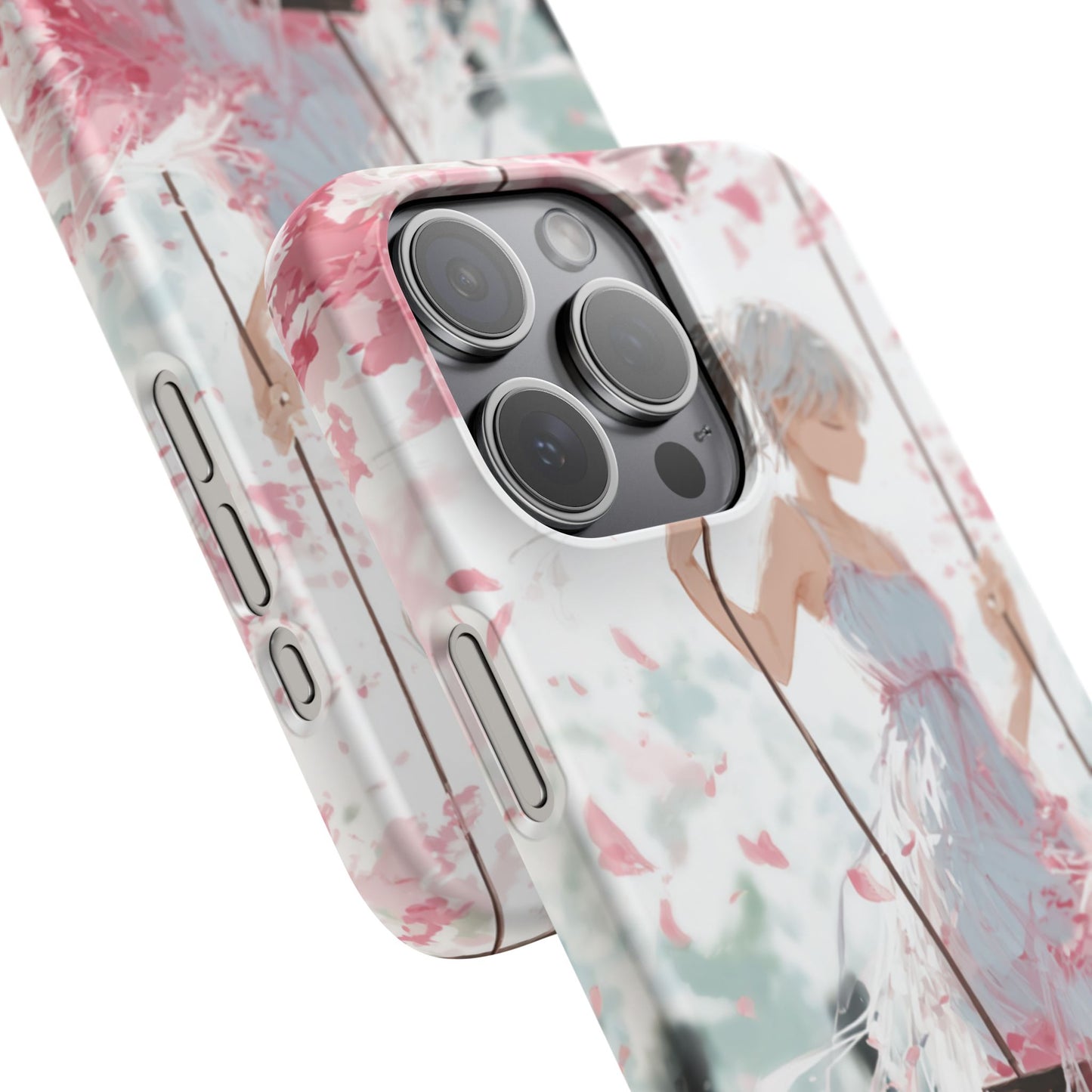 Elegant Floral Snap Cases for iPhone, Personalized Phone Covers, Cute Spring Gifts, Anime Aesthetic Accessories, Flower-themed Cell [...]