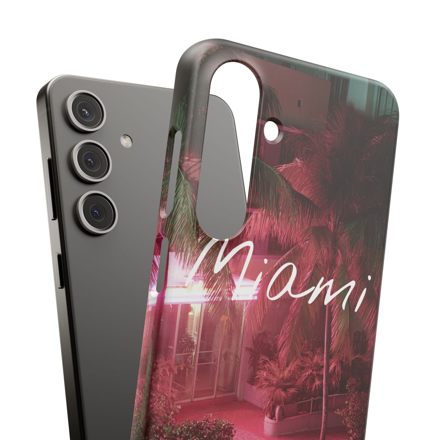 Miami Vibes Snap Case, Tropical Phone Cover, Summer Accessory, Gift for Travel Lovers, Neon Aesthetic, Beach-themed Tech