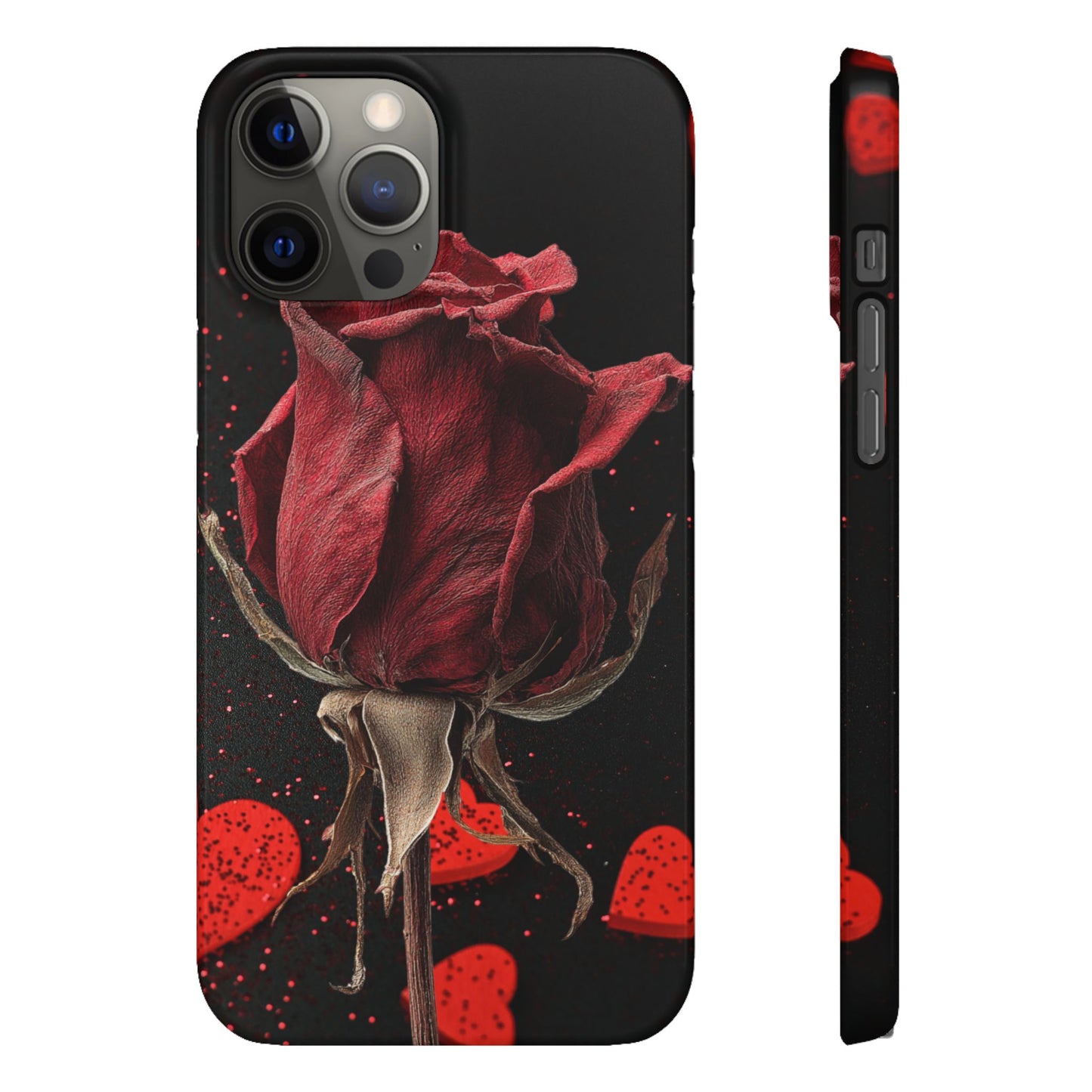 Romantic Rose Snap Case, Floral Phone Cover, Valentines Day Gift, Trendy Mobile Accessory, Heart Design Case, Elegant Phone Protector