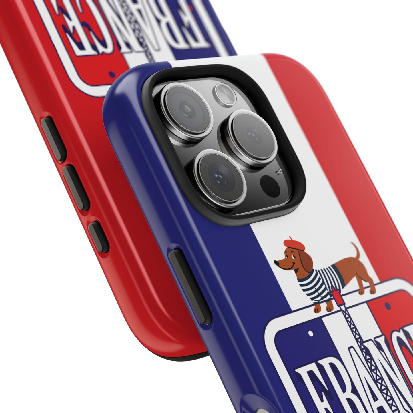 France Flag Dachshund Tough Phone Case — Eiffel Tower Travel Protective Cover