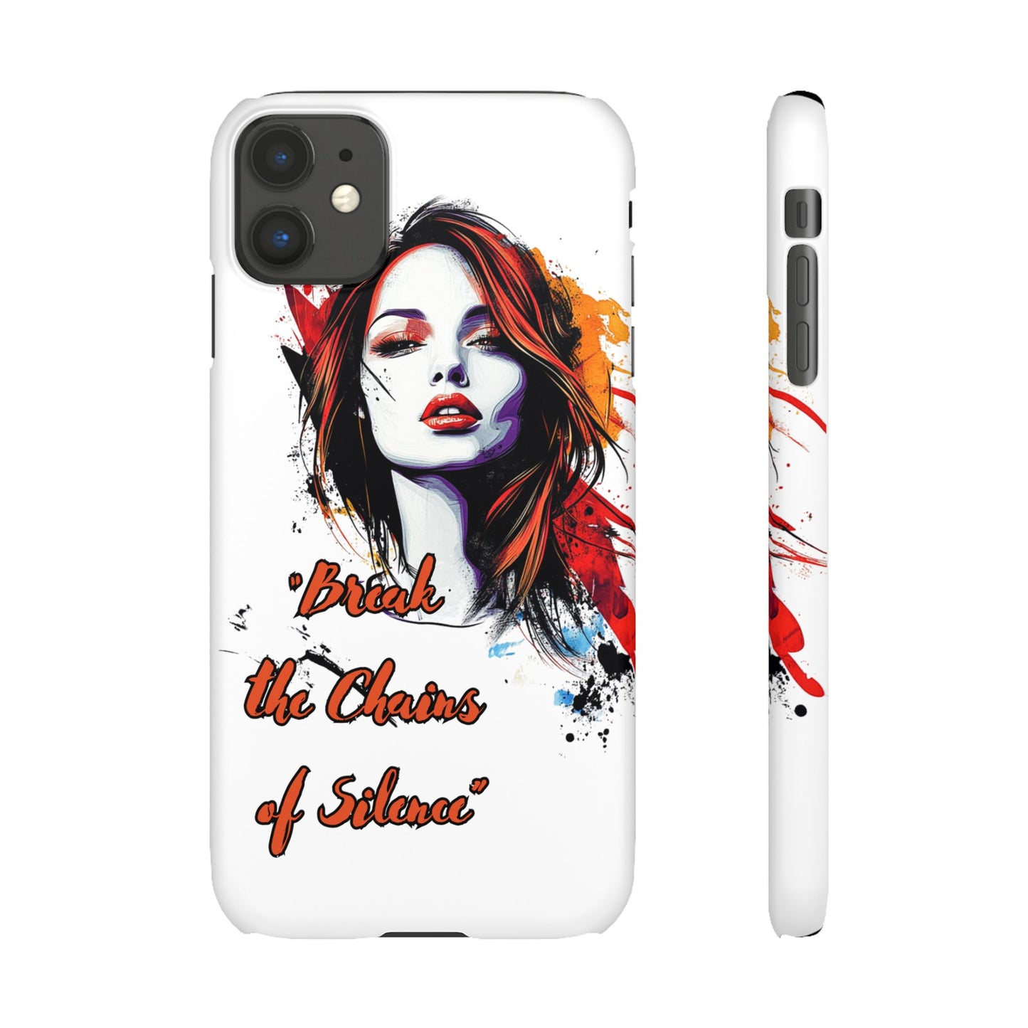 Empowering Art Snap Cases, Phone Cover, Break the Chains of Silence, Unique Gift, Inspirational Tech Accessories