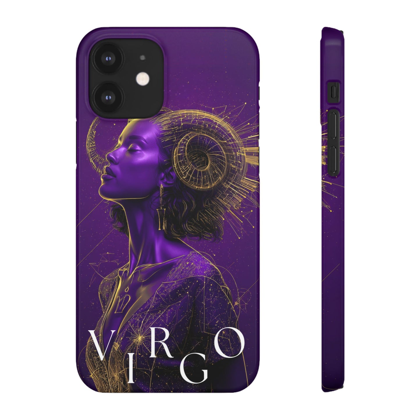 Purple & Gold Celestial Virgo Phone Case – Snap Cover for Samsung & iPhone