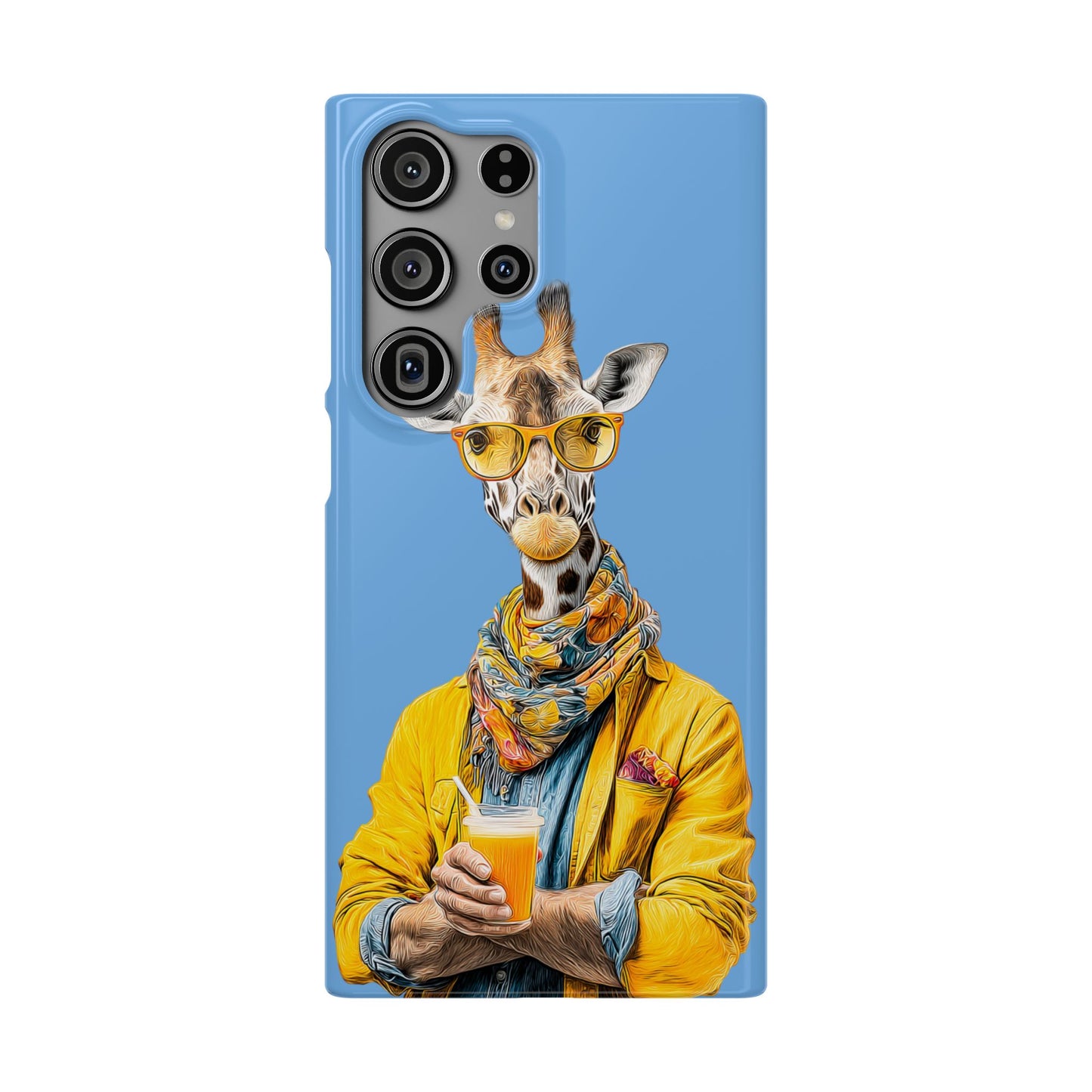 Giraffe Blue Snap Case Phone Cover for Animal Lover Iphone and Samsung models
