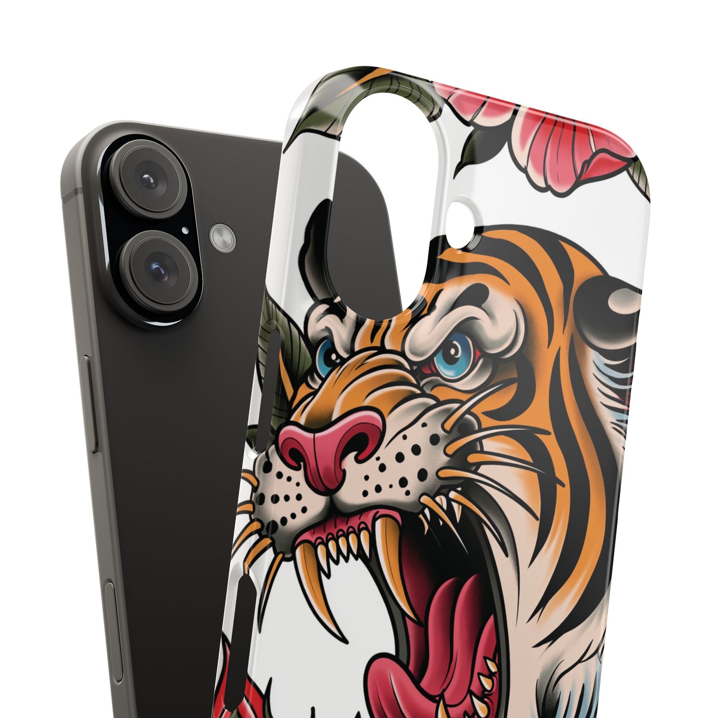 Tiger Floral Phone Case — Vintage Roaring Tiger Snap Case