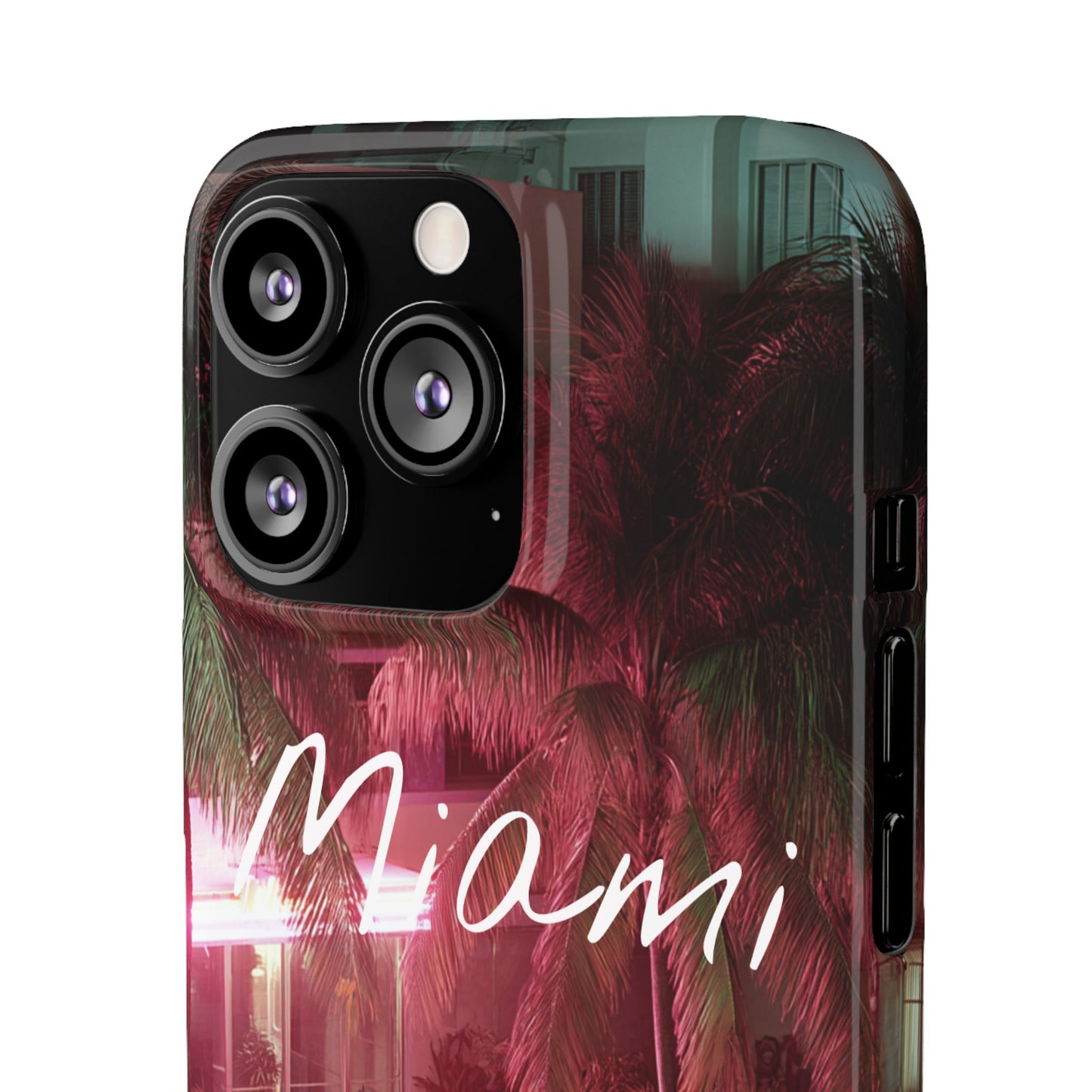 Miami Vibes Snap Case, Tropical Phone Cover, Summer Accessory, Gift for Travel Lovers, Neon Aesthetic, Beach-themed Tech
