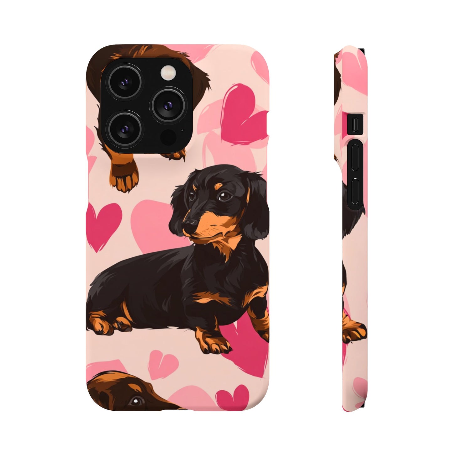 Pink Dachshund Love Phone Case for Iphone and Samsung Customistion and Free Shipping Avvialable