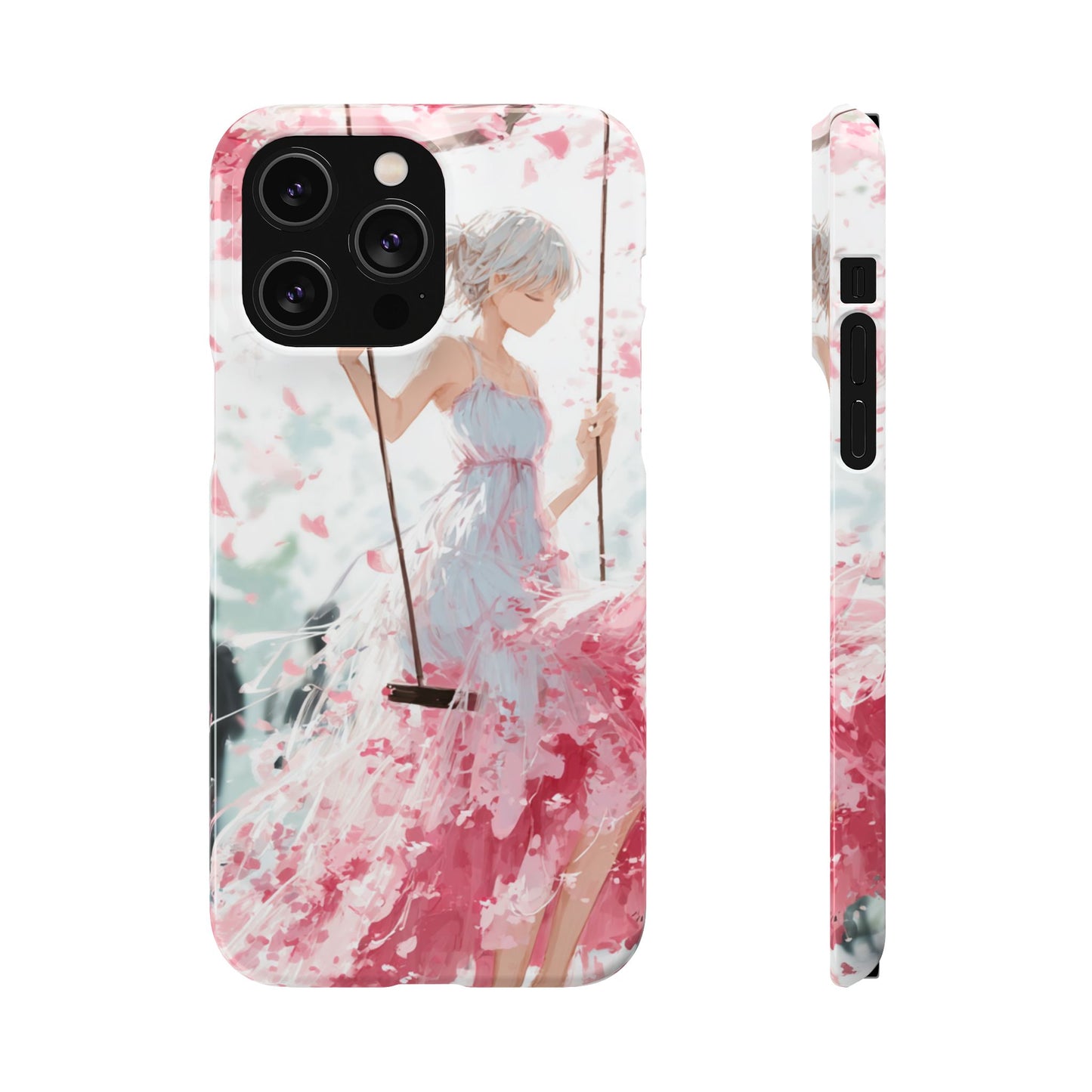 Elegant Floral Snap Cases for iPhone, Personalized Phone Covers, Cute Spring Gifts, Anime Aesthetic Accessories, Flower-themed Cell [...]