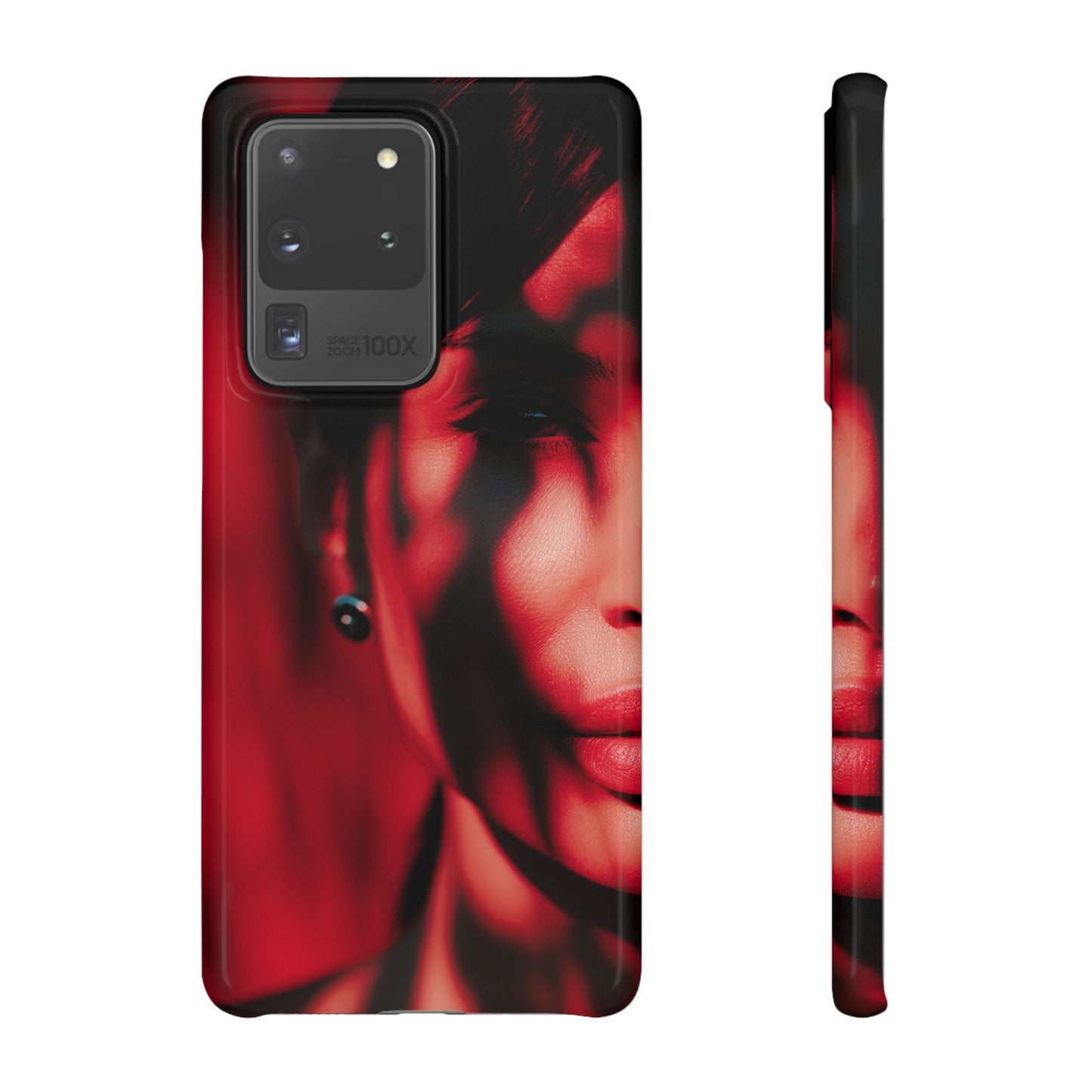 Stylish Snap Cases for Phone, Artistic Phone Cover, Unique Gifts, Red Aesthetic Case, Trendy Accessory, Vibrant Protection