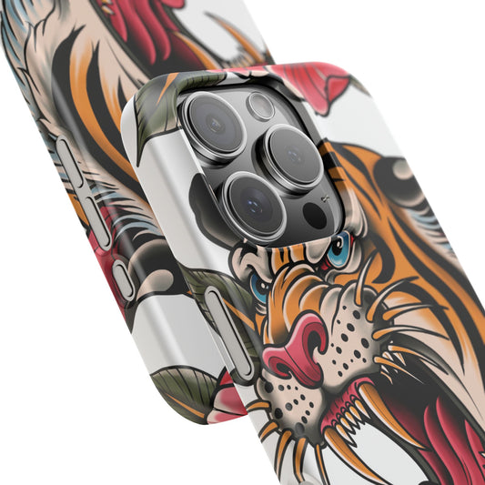 Tiger Floral Phone Case — Vintage Roaring Tiger Snap Case