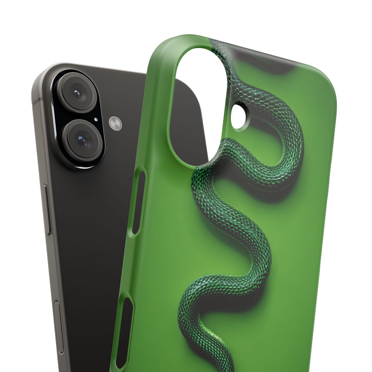 Green Snake Snap Case for iPhone, Stylish Phone Cover, Unique Gift, Trendy Accessory, Birthday, Nature Lover's Phone Case