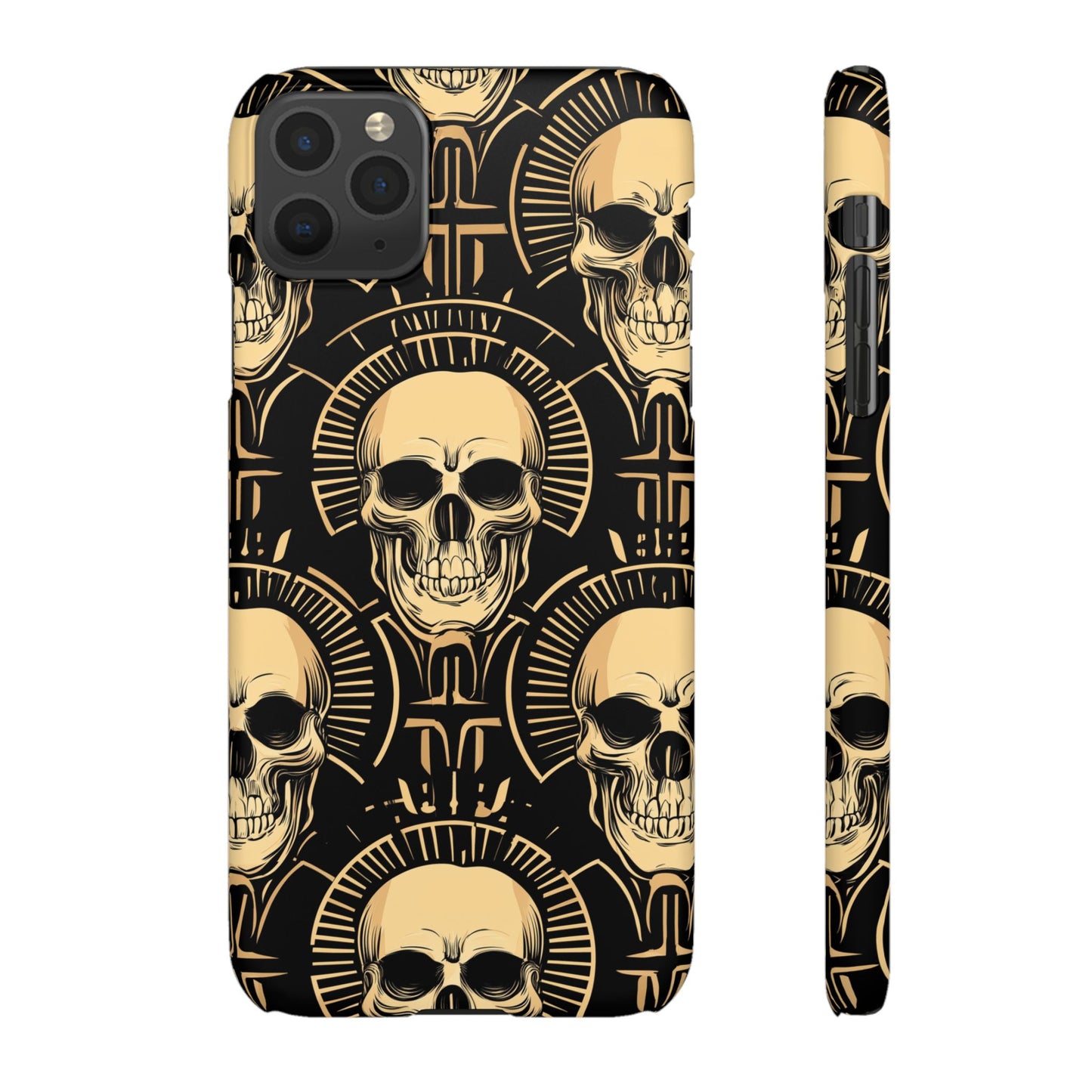 Skull Print Snap Case, Edgy Phone Cover for Goth Lovers, Protective Shell for Halloween, Unique Gift for Him or Her