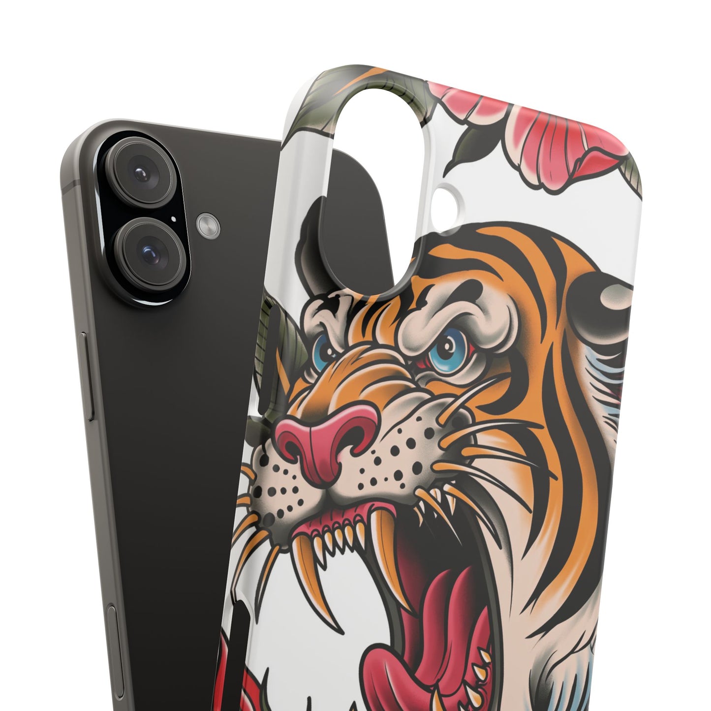 Tiger Floral Phone Case — Vintage Roaring Tiger Snap Case