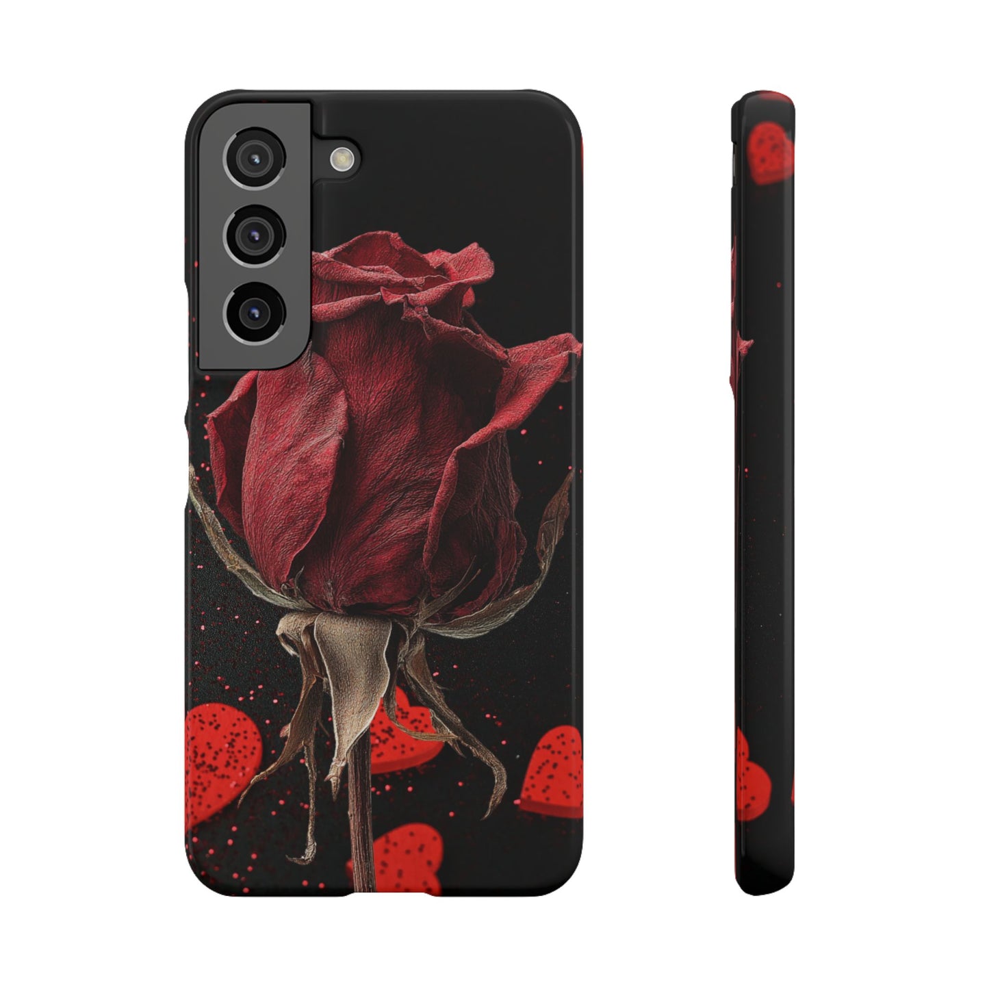 Romantic Rose Snap Case, Floral Phone Cover, Valentines Day Gift, Trendy Mobile Accessory, Heart Design Case, Elegant Phone Protector