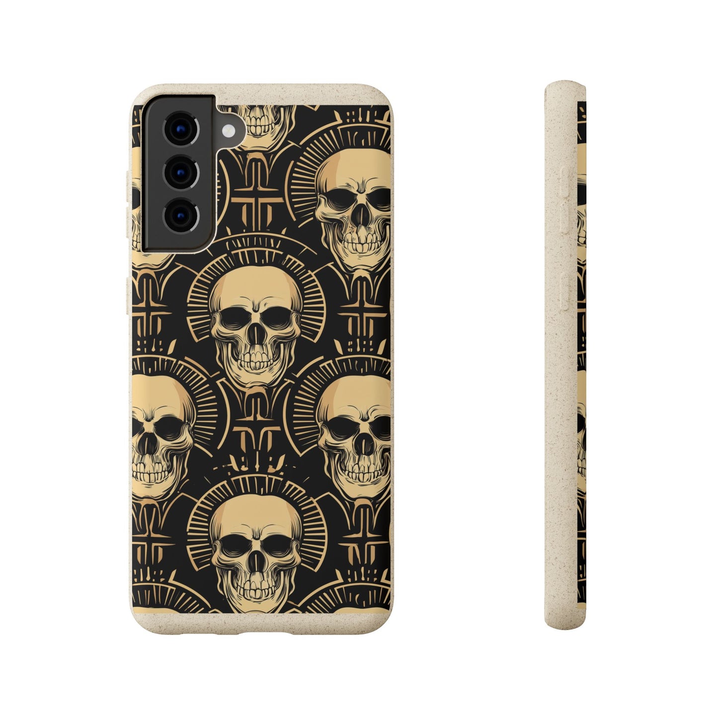Skull Biodegradable Phone Case, Eco-Friendly iPhone Cover, Sustainable Gift, Cool Skull Design, Skull Art Accessories, Halloween Decor