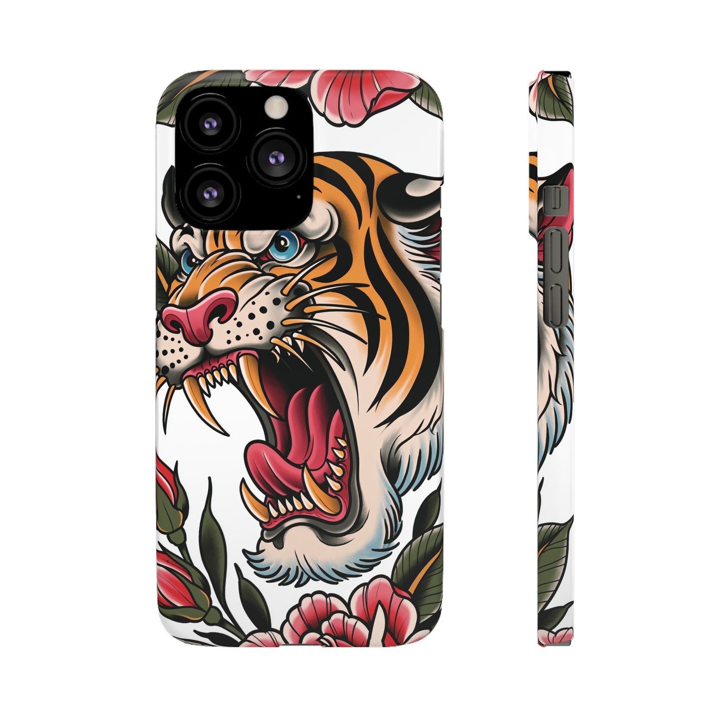 Tiger Floral Phone Case — Vintage Roaring Tiger Snap Case