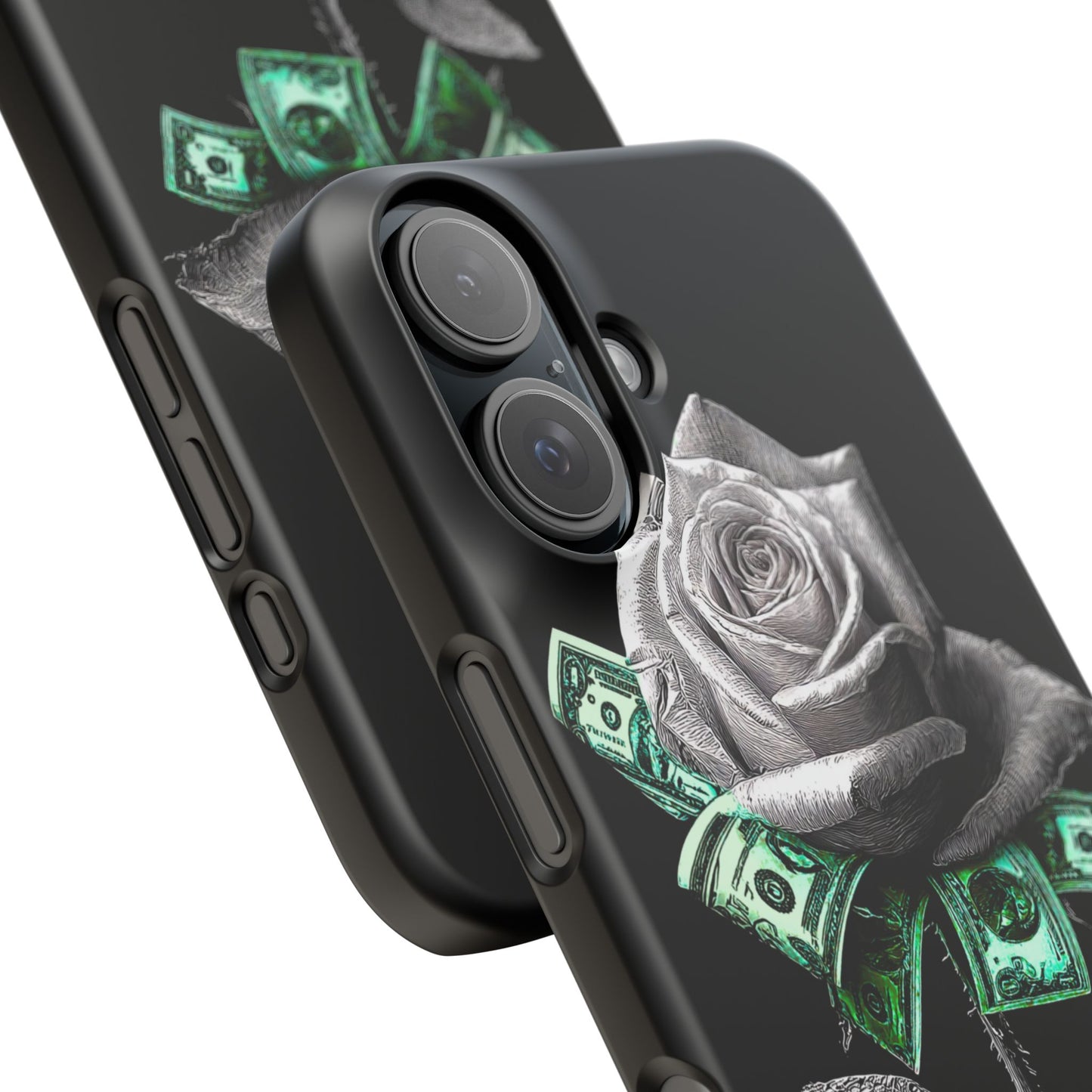 Stylish Rose & Money Snap Case - Floral Phone Protection, Trendy Gift for Him/Her, Birthday Present, Accessories for Teens