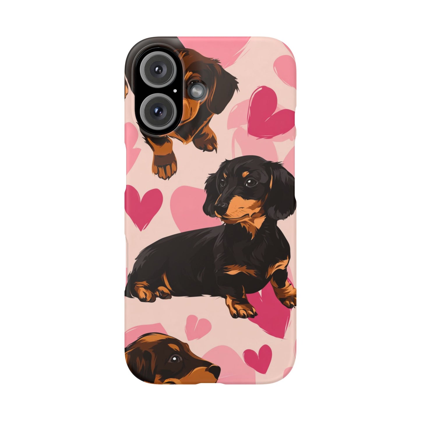 Pink Dachshund Love Phone Case for Iphone and Samsung Customistion and Free Shipping Avvialable