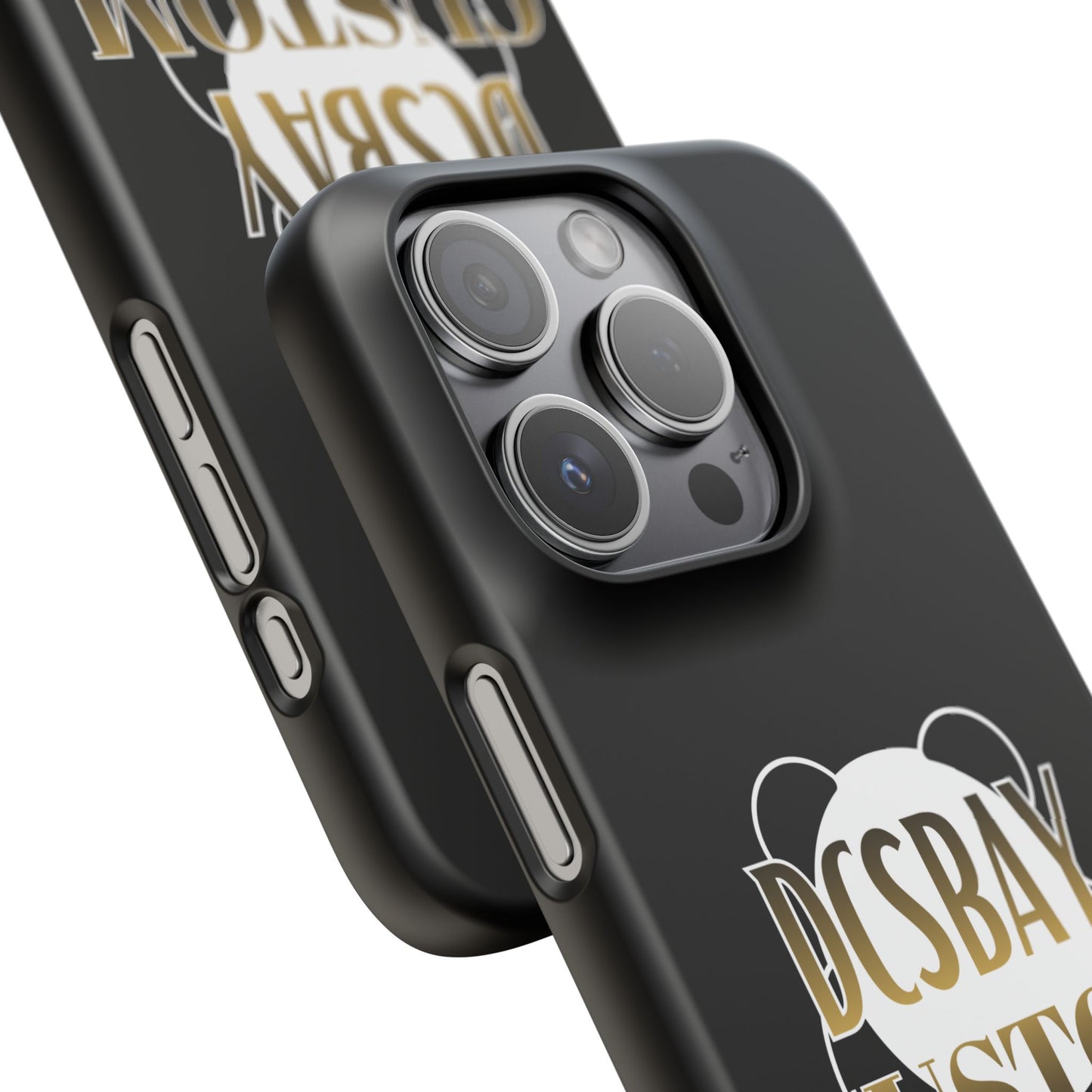 Phone Case — Glossy Black Custom "DCSBAY CUSTOM" Logo Snap Case