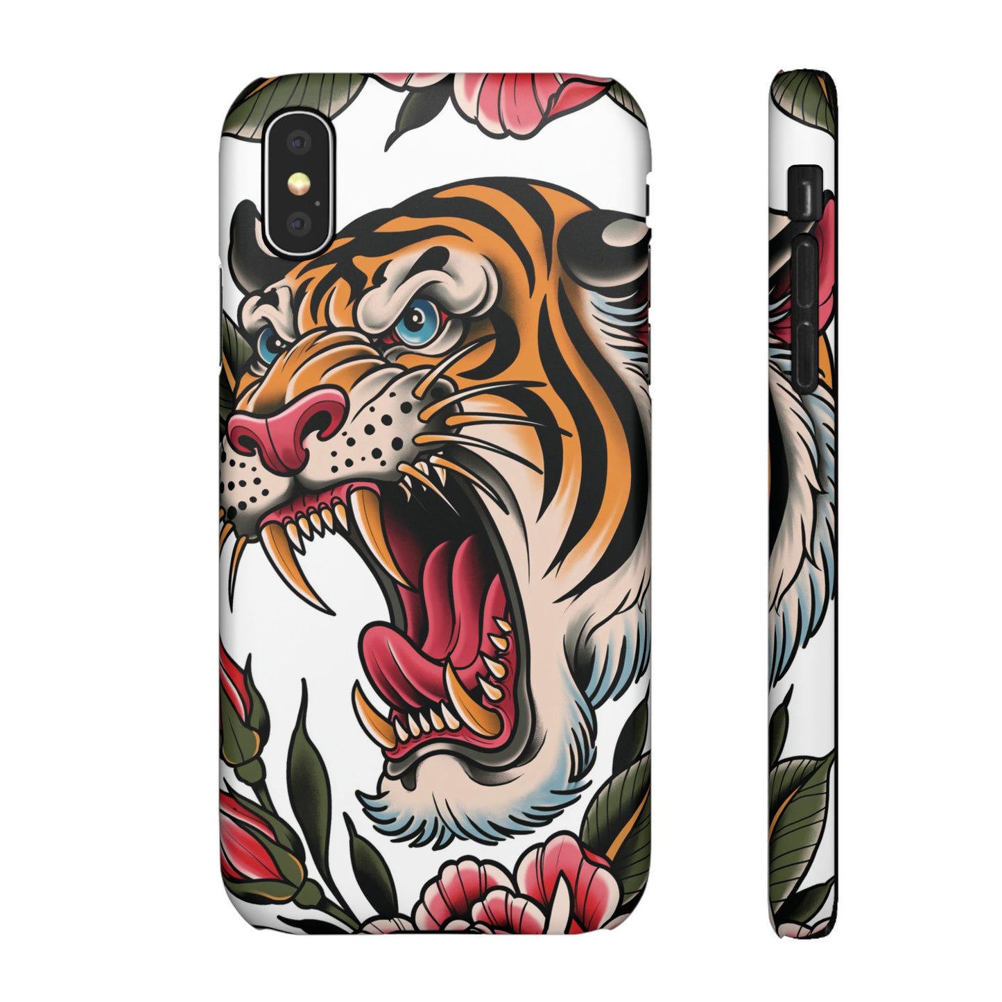 Tiger Floral Phone Case — Vintage Roaring Tiger Snap Case