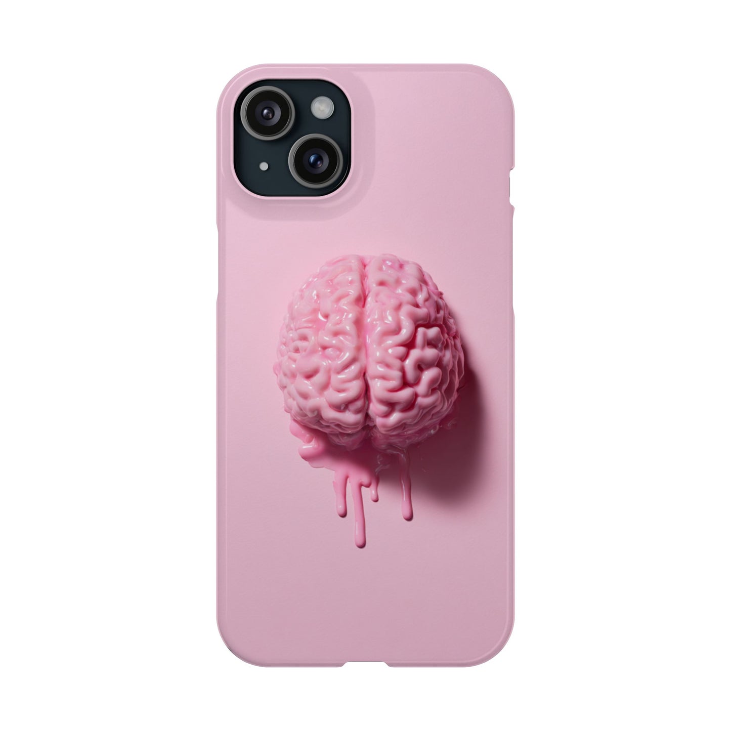Slim Cases, Brain Design Phone Case With Card Holder, Cute Tech Accessory, Unique Gift for Students, Stylish Phone Protection, Valentine's