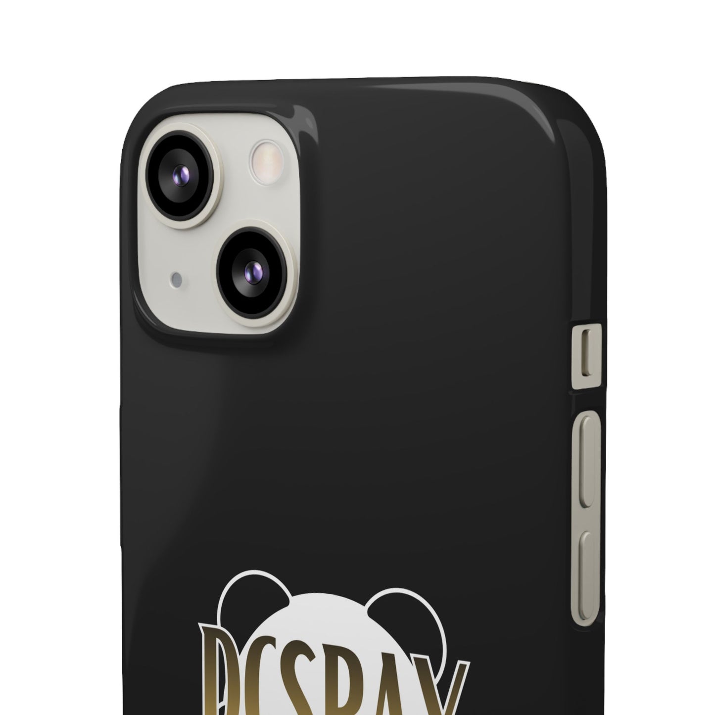 Phone Case — Glossy Black Custom "DCSBAY CUSTOM" Logo Snap Case