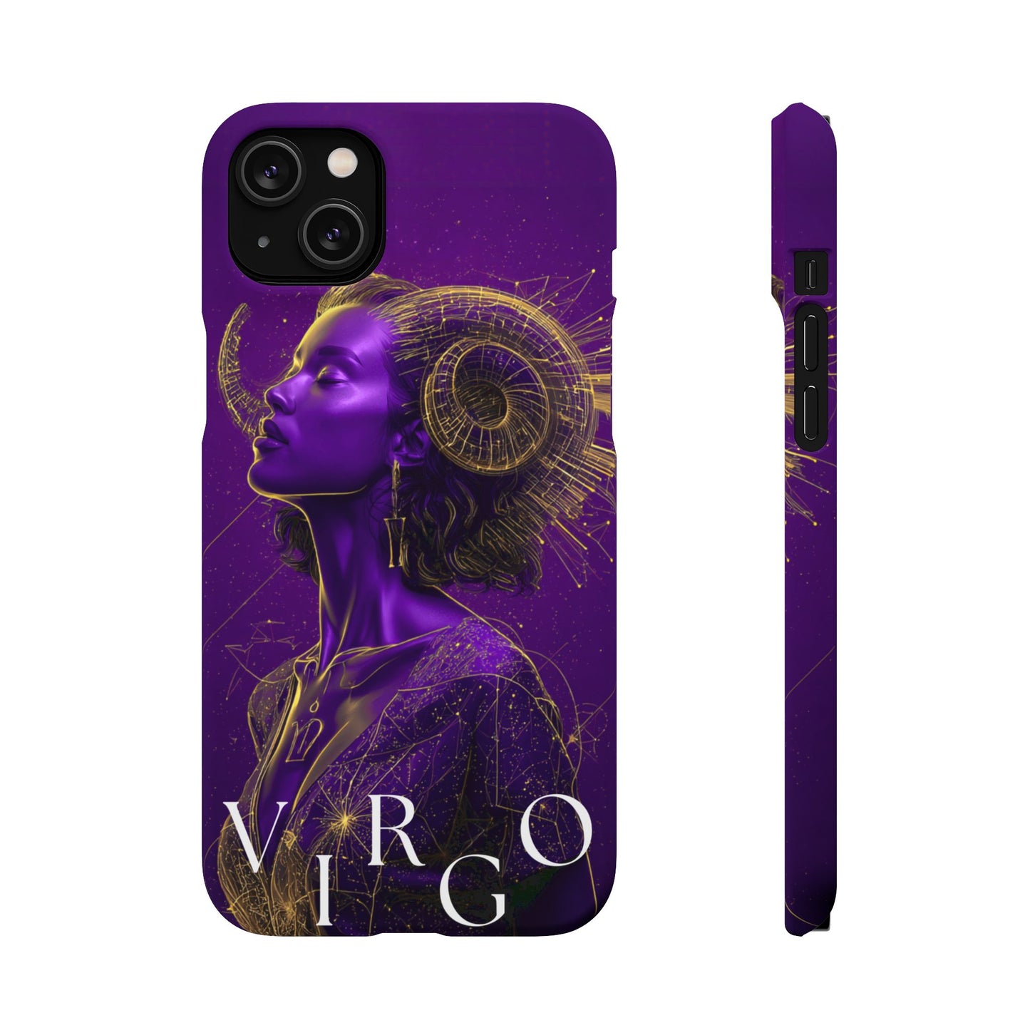 Purple & Gold Celestial Virgo Phone Case – Snap Cover for Samsung & iPhone