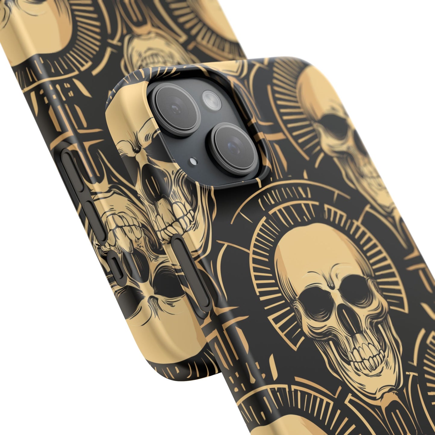 Skull Print Snap Case, Edgy Phone Cover for Goth Lovers, Protective Shell for Halloween, Unique Gift for Him or Her