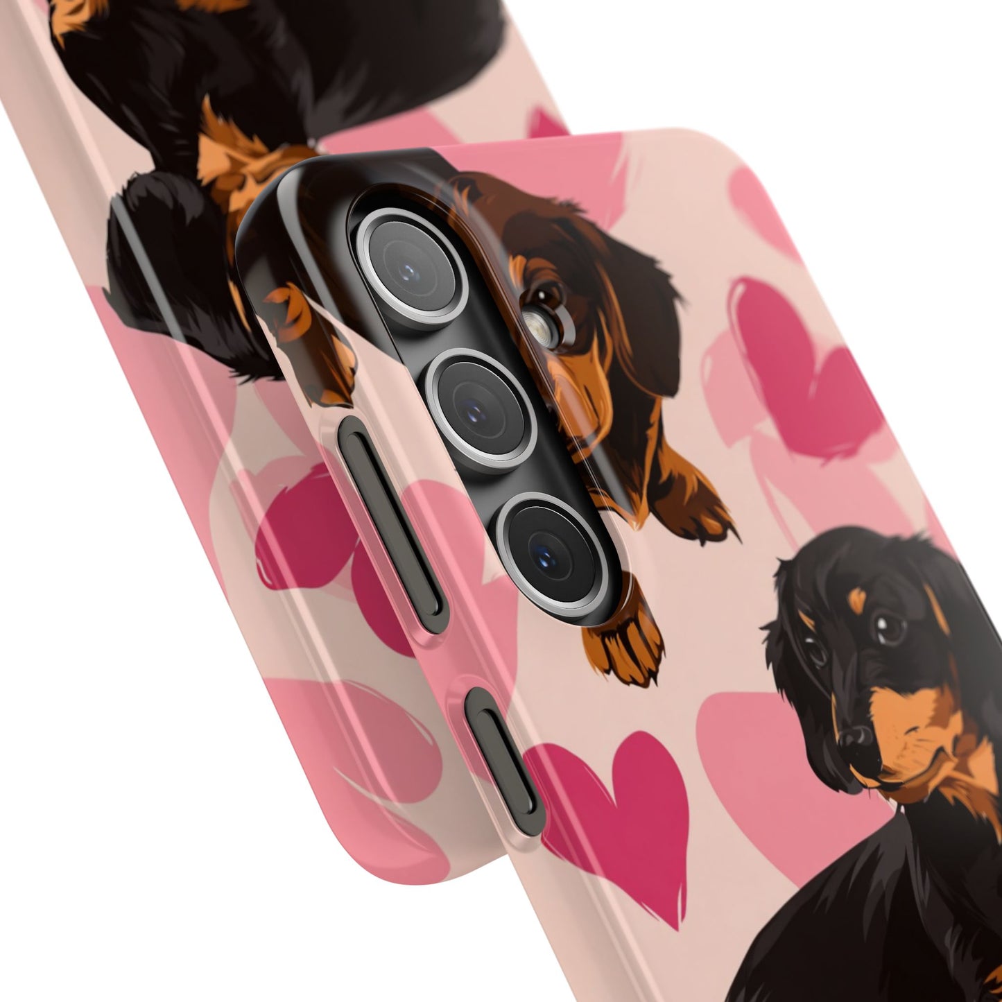 Pink Dachshund Love Phone Case for Iphone and Samsung Customistion and Free Shipping Avvialable