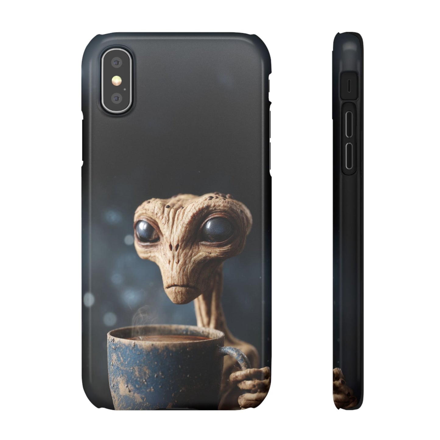 Alien Coffee Snap Case, Unique Phone Cover, Pop Culture Accessory, Gift for Sci-Fi Lovers, Customizable Phone Case