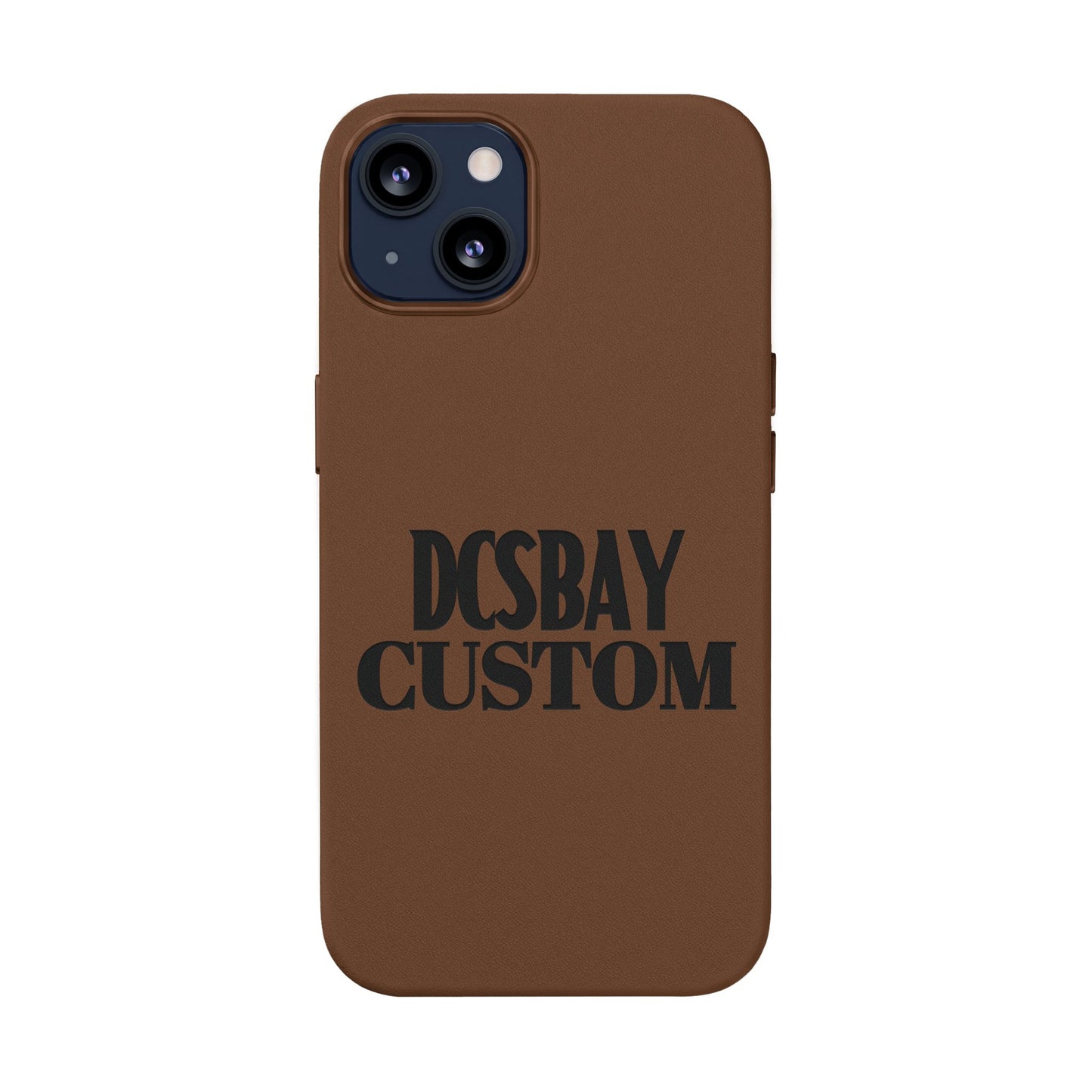 Engraved PU Leather Phone Case — Minimal Bear Silhouette