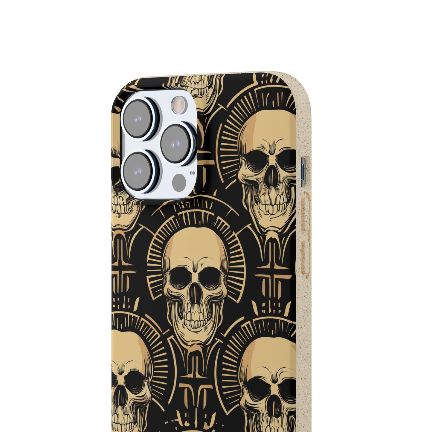 Skull Biodegradable Phone Case, Eco-Friendly iPhone Cover, Sustainable Gift, Cool Skull Design, Skull Art Accessories, Halloween Decor
