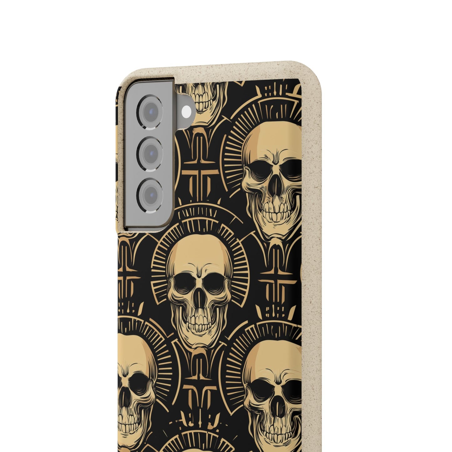 Skull Biodegradable Phone Case, Eco-Friendly iPhone Cover, Sustainable Gift, Cool Skull Design, Skull Art Accessories, Halloween Decor
