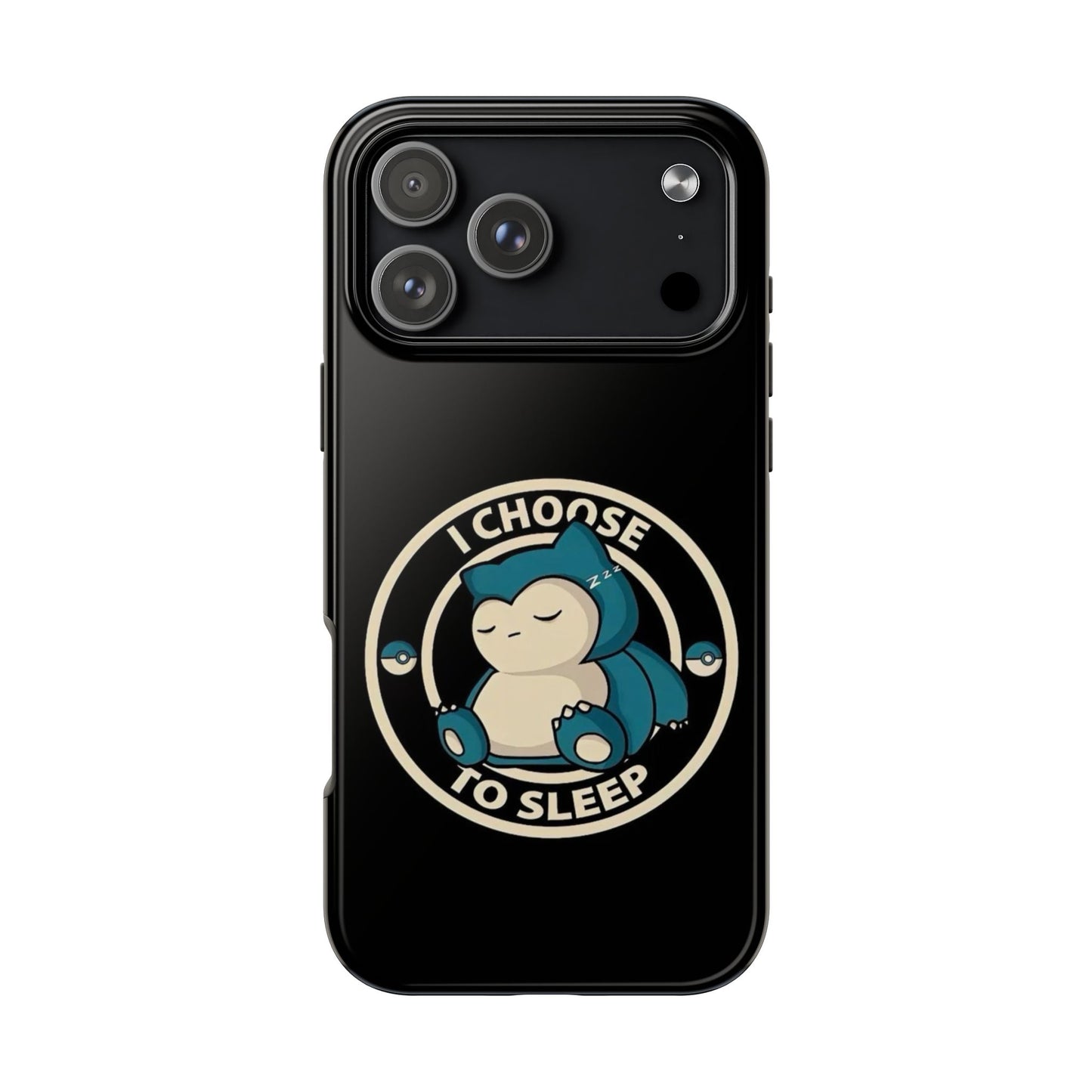 I Chose to Sleep Cat iPhone 17 Tough Phone Case | Vintage Black