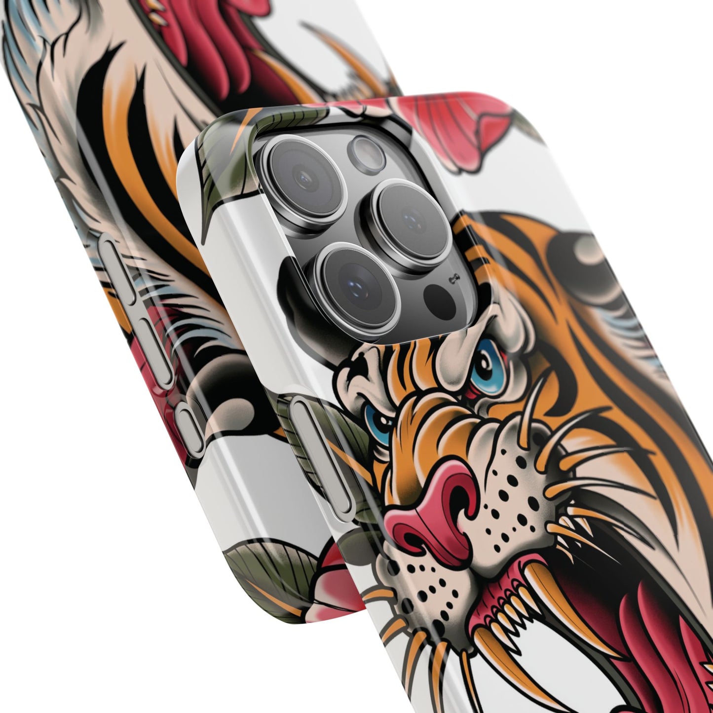 Tiger Floral Phone Case — Vintage Roaring Tiger Snap Case