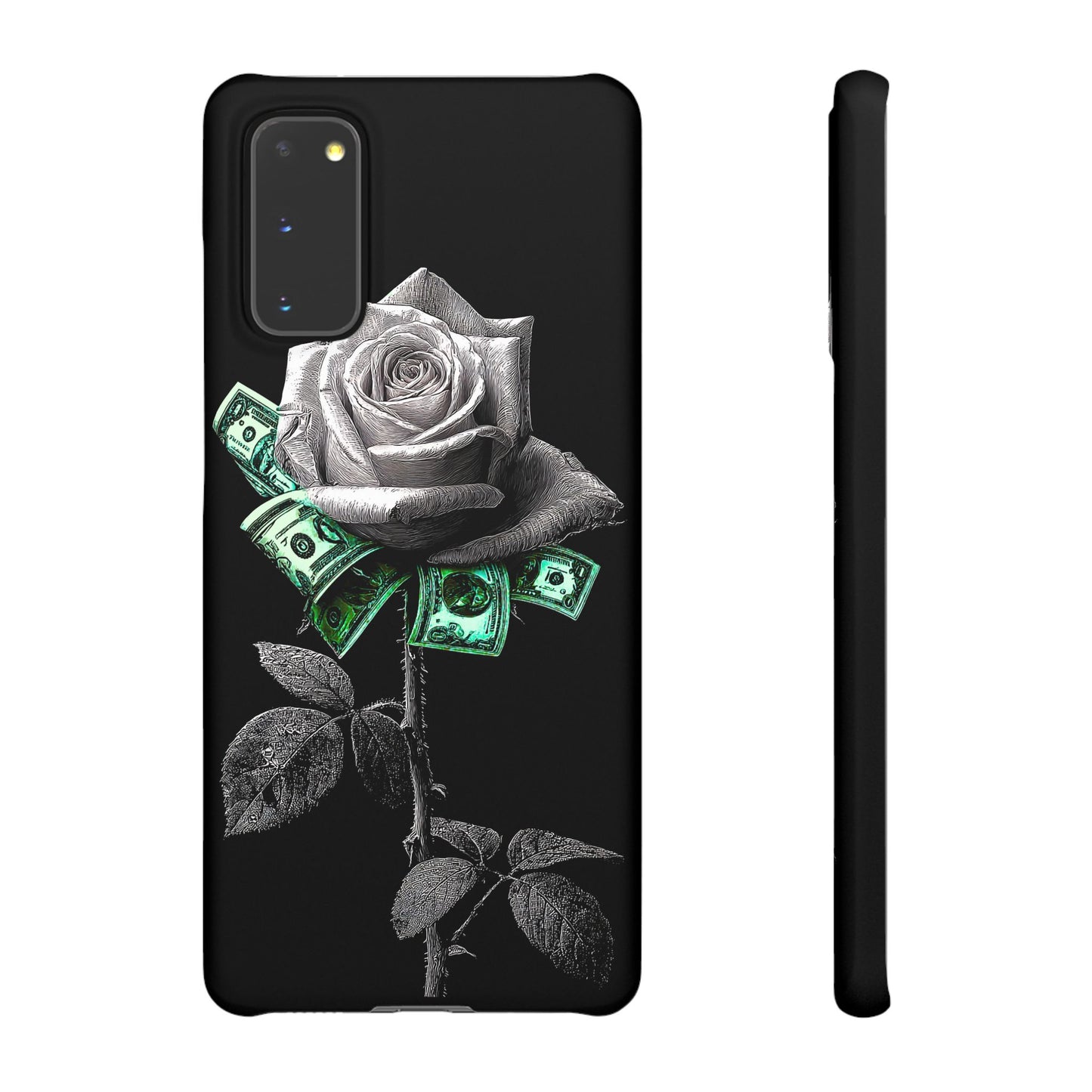 Stylish Rose & Money Snap Case - Floral Phone Protection, Trendy Gift for Him/Her, Birthday Present, Accessories for Teens