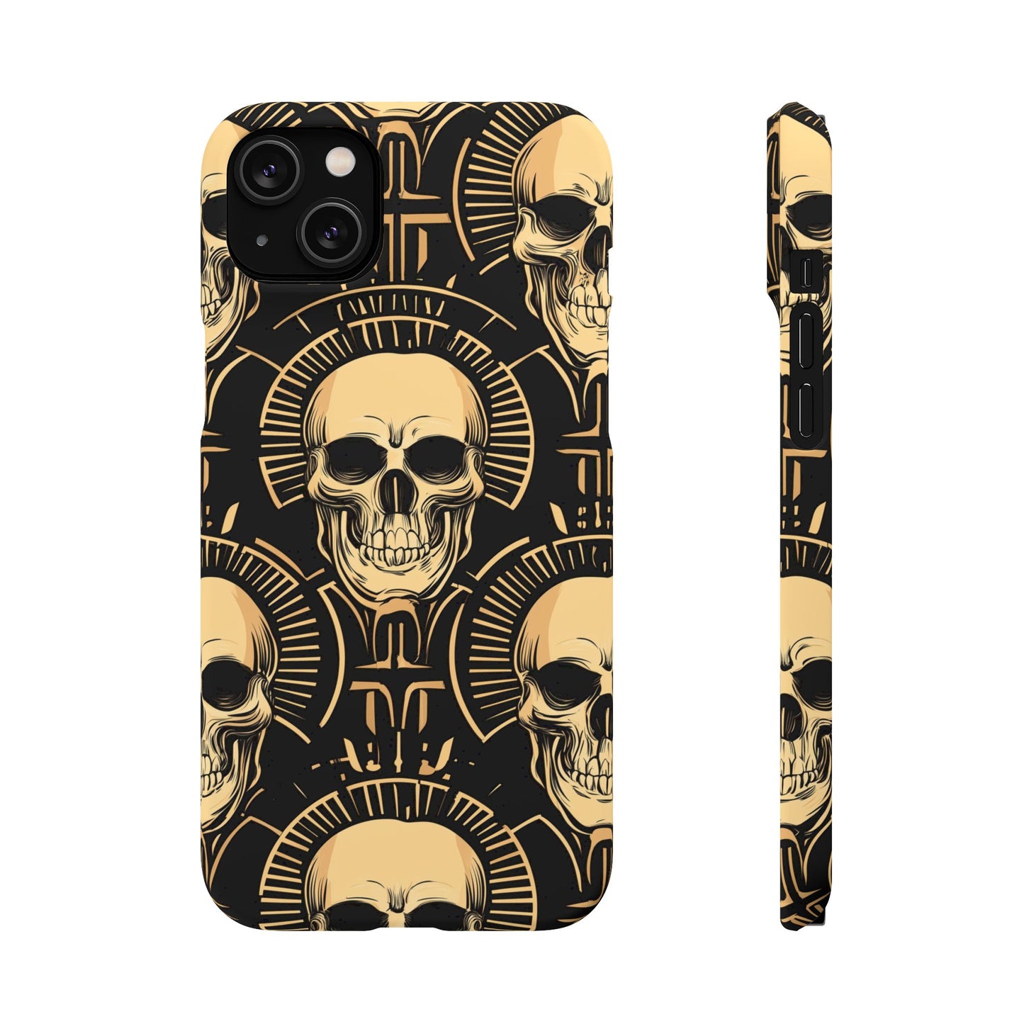 Skull Print Snap Case, Edgy Phone Cover for Goth Lovers, Protective Shell for Halloween, Unique Gift for Him or Her