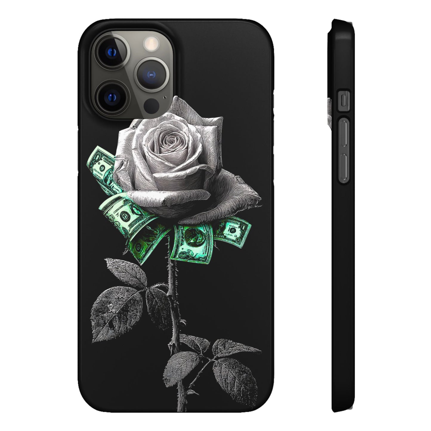 Stylish Rose & Money Snap Case - Floral Phone Protection, Trendy Gift for Him/Her, Birthday Present, Accessories for Teens