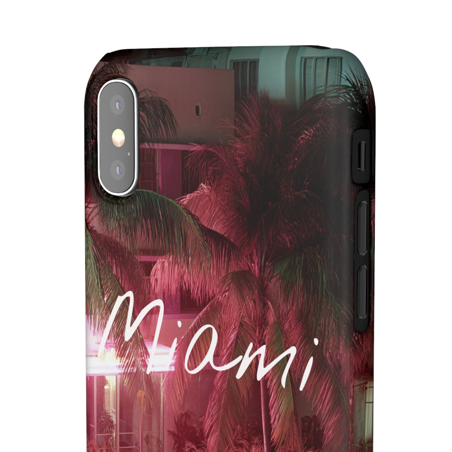 Miami Vibes Snap Case, Tropical Phone Cover, Summer Accessory, Gift for Travel Lovers, Neon Aesthetic, Beach-themed Tech