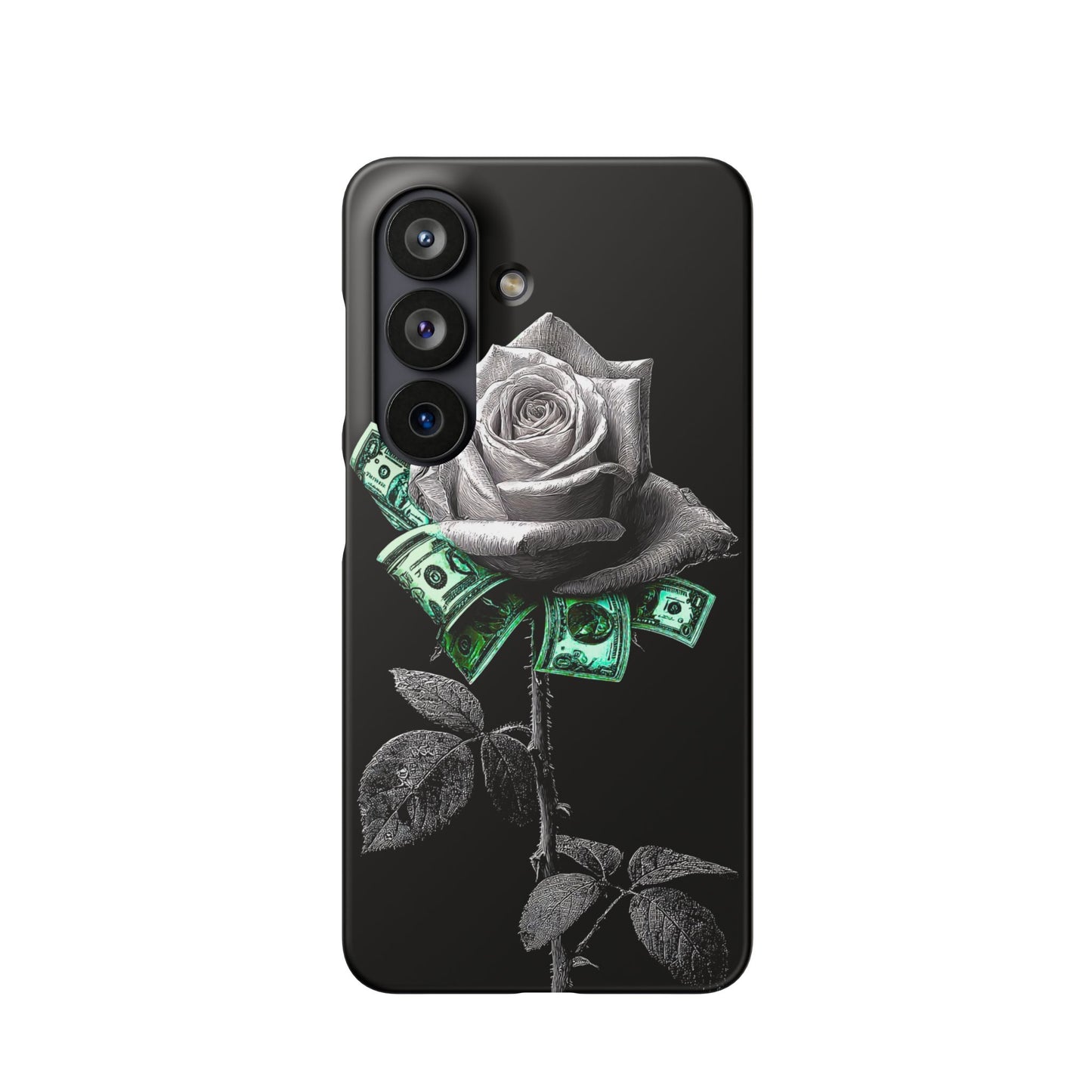 Stylish Rose & Money Snap Case - Floral Phone Protection, Trendy Gift for Him/Her, Birthday Present, Accessories for Teens