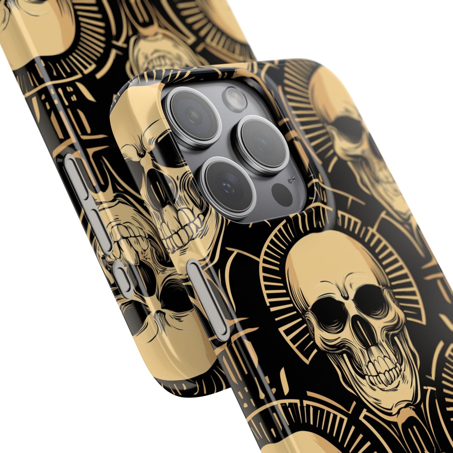 Skull Print Snap Case, Edgy Phone Cover for Goth Lovers, Protective Shell for Halloween, Unique Gift for Him or Her