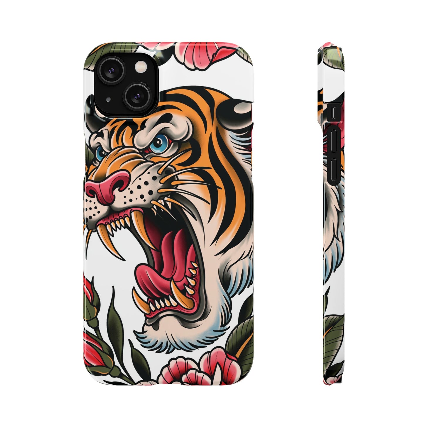 Tiger Floral Phone Case — Vintage Roaring Tiger Snap Case