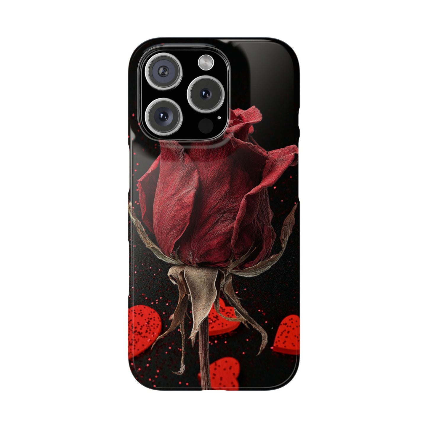 Romantic Rose Snap Case, Floral Phone Cover, Valentines Day Gift, Trendy Mobile Accessory, Heart Design Case, Elegant Phone Protector