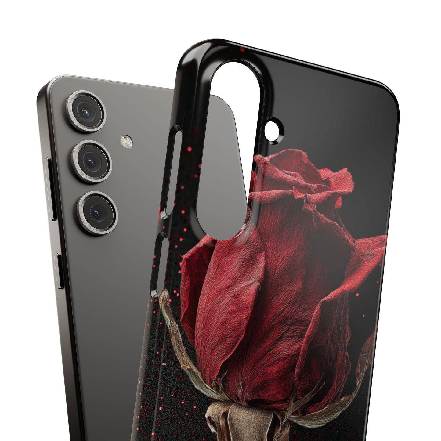 Romantic Rose Snap Case, Floral Phone Cover, Valentines Day Gift, Trendy Mobile Accessory, Heart Design Case, Elegant Phone Protector