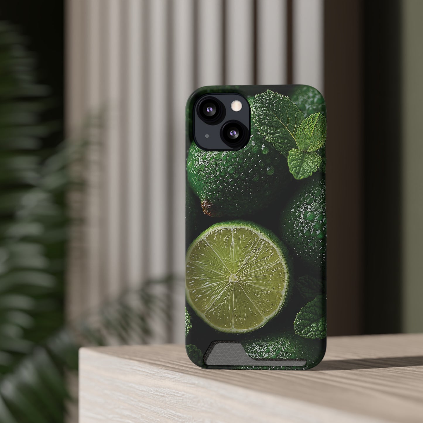 Fresh Lime Phone Case with Card Holder, Citrus Design, Perfect Gift for Summer, Stylish and Functional, Eco-friendly Accessories, [...]