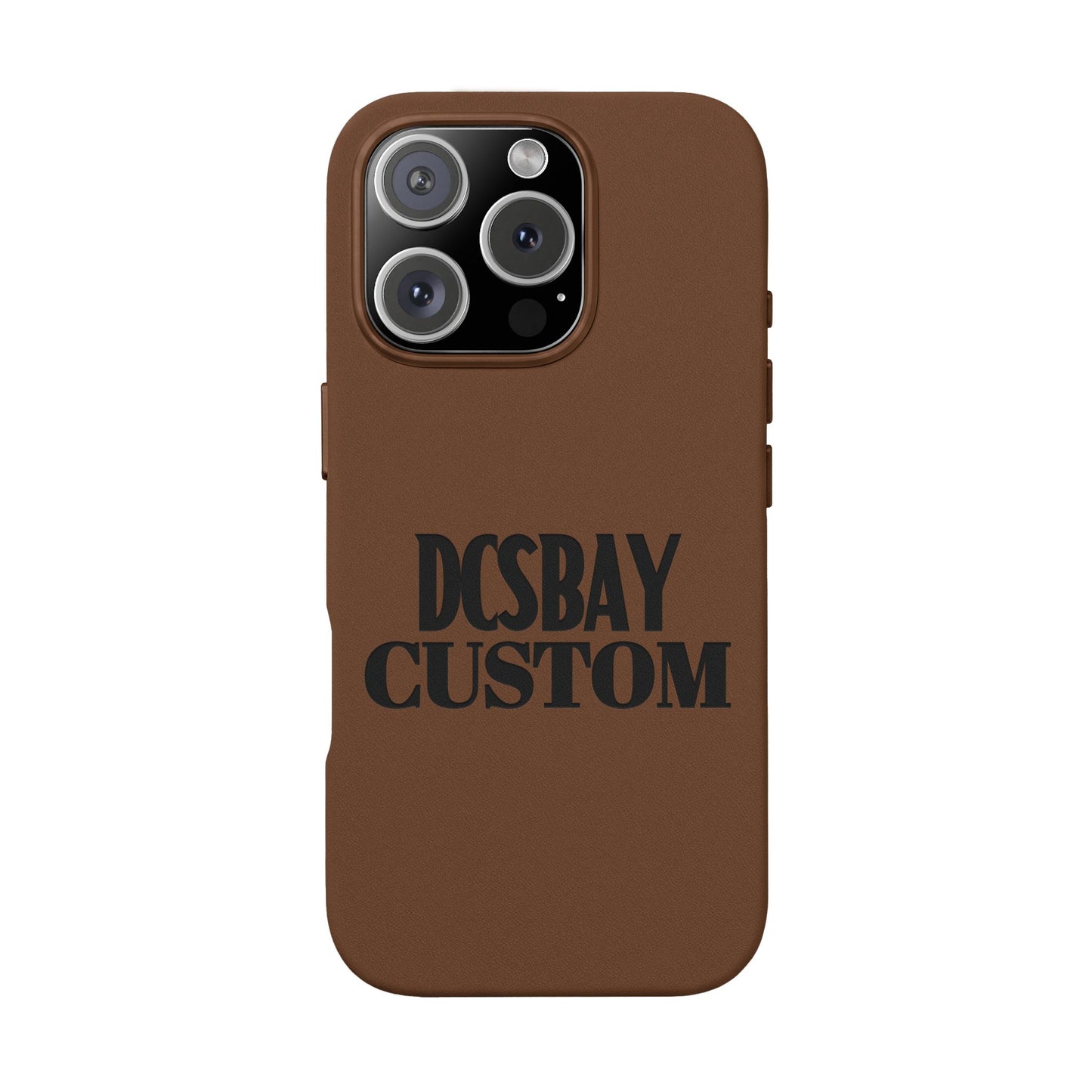 Engraved PU Leather Phone Case — Minimal Bear Silhouette