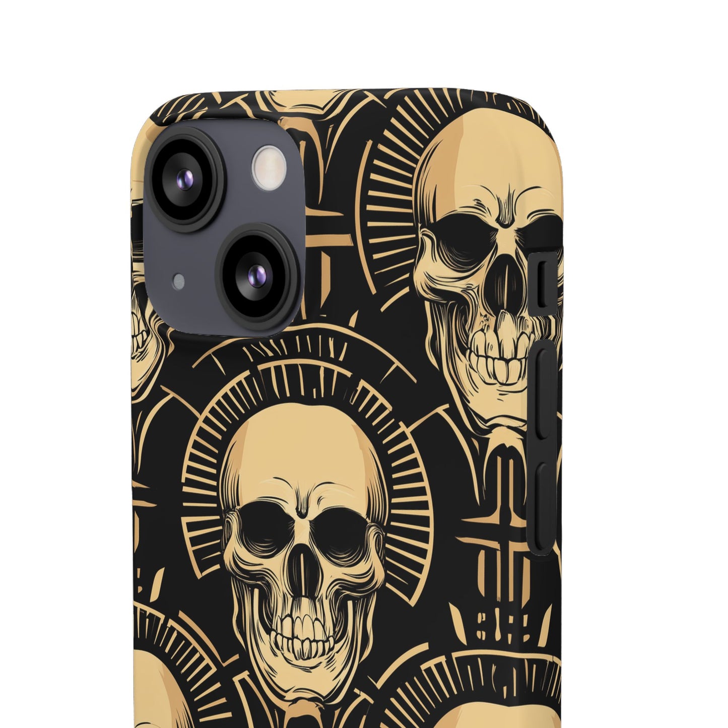 Skull Print Snap Case, Edgy Phone Cover for Goth Lovers, Protective Shell for Halloween, Unique Gift for Him or Her